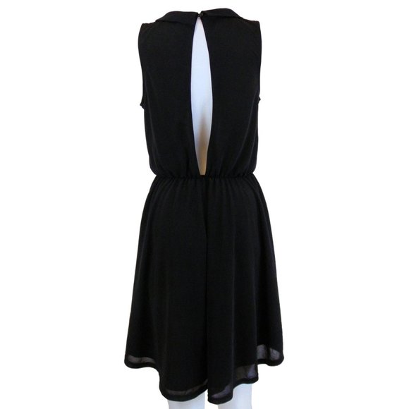 Black Hi - Low Dress with Collar and Open Back Siz - Picture 2 of 2